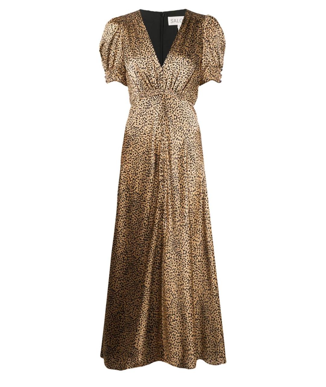 SALONI Золотое шелковое коктейльное платье, фото 1