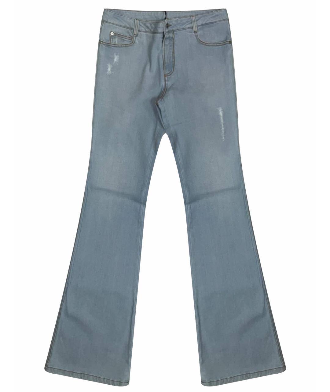 ERMANNO SCERVINO Голубые хлопко-эластановые джинсы клеш, фото 1