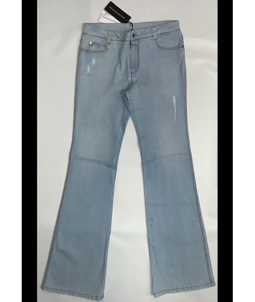 ERMANNO SCERVINO Голубые хлопко-эластановые джинсы клеш, фото 9