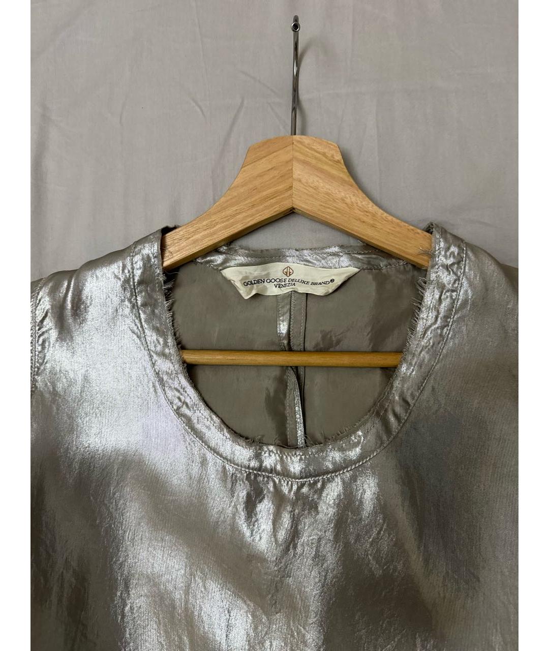 GOLDEN GOOSE DELUXE BRAND Серебряное синтетическое коктейльное платье, фото 3