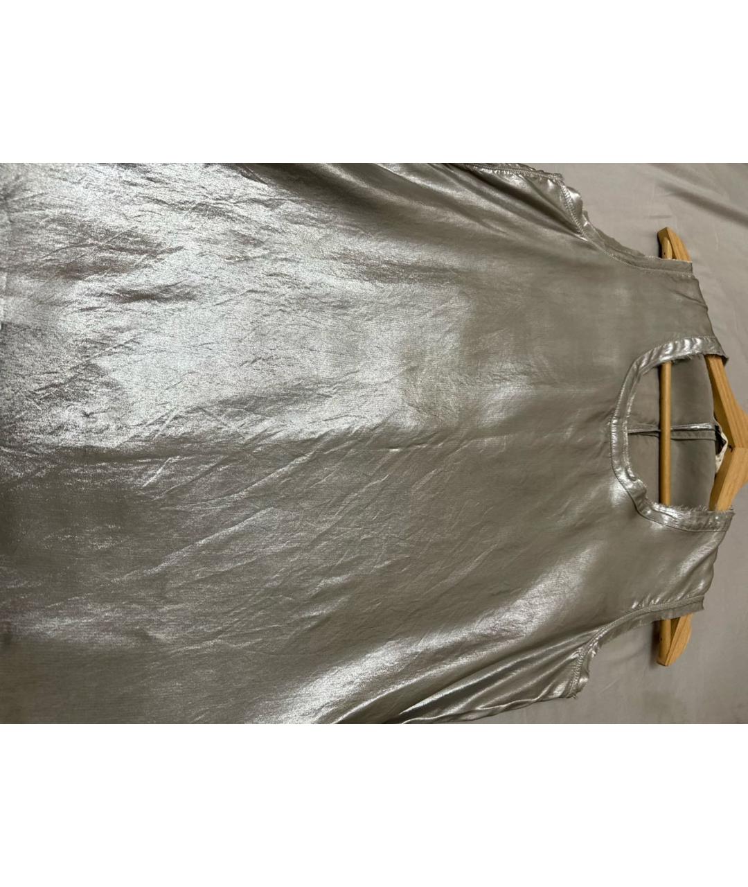 GOLDEN GOOSE DELUXE BRAND Серебряное синтетическое коктейльное платье, фото 4