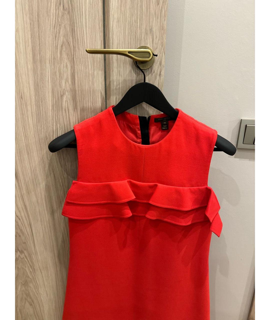 LOUIS VUITTON PRE-OWNED Красное шерстяное повседневное платье, фото 4