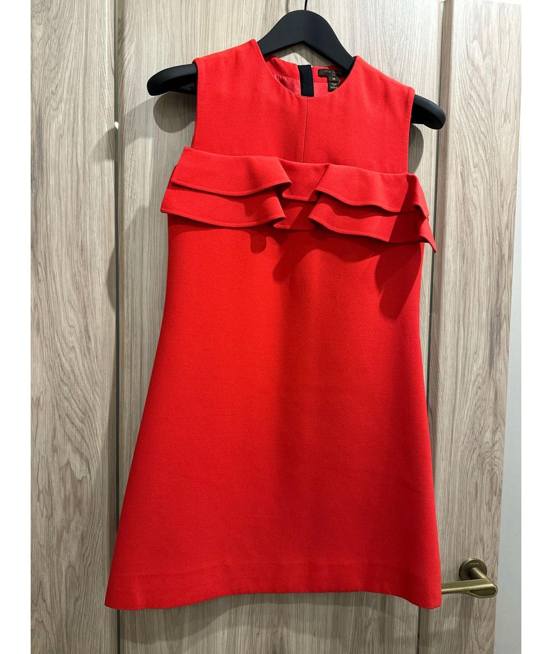 LOUIS VUITTON PRE-OWNED Красное шерстяное повседневное платье, фото 6