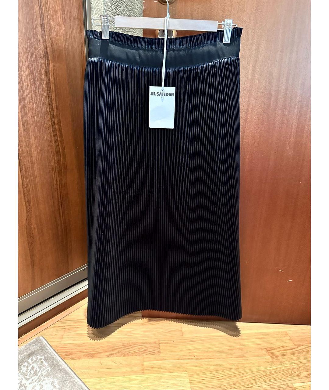 JIL SANDER Черная полиэстеровая юбка миди, фото 7