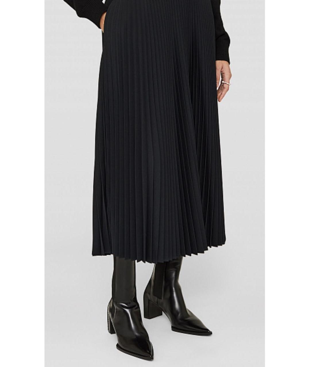 JIL SANDER Черная полиэстеровая юбка миди, фото 2