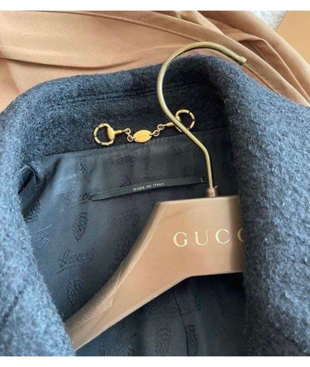 GUCCI Черное шерстяное пальто, фото 3