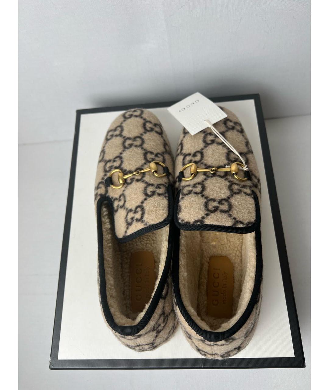 GUCCI Бежевые лоферы, фото 4