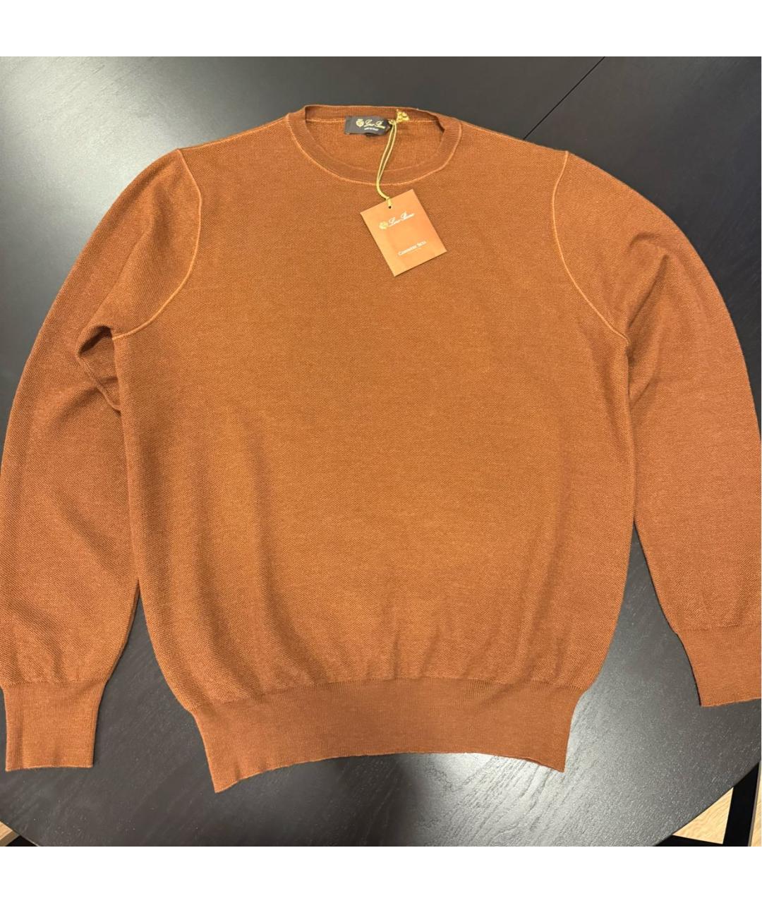 LORO PIANA Оранжевый кашемировый джемпер / свитер, фото 8