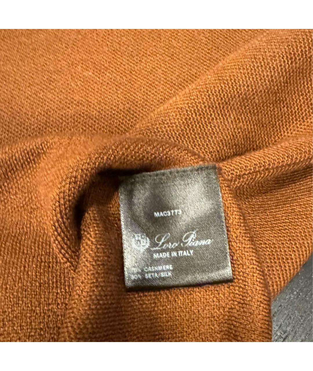 LORO PIANA Оранжевый кашемировый джемпер / свитер, фото 5