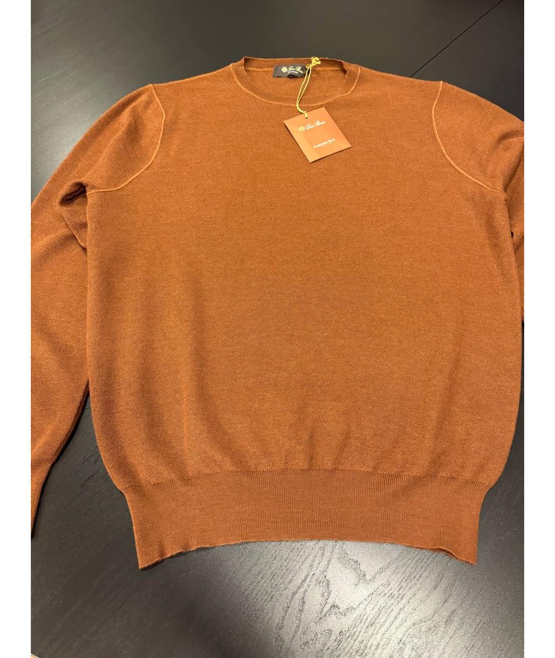 LORO PIANA Оранжевый кашемировый джемпер / свитер, фото 4