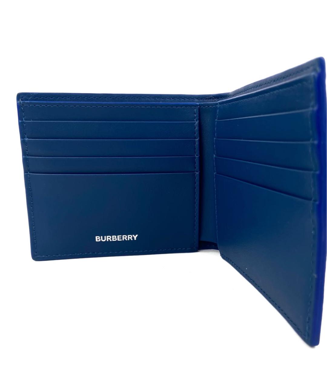 BURBERRY Синий кожаный кошелек, фото 3