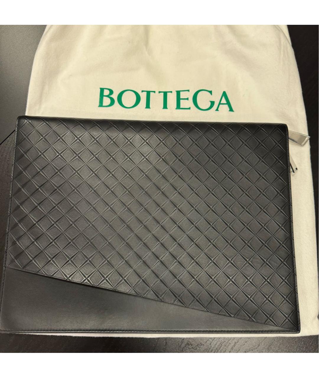 BOTTEGA VENETA Черная кожаная папка для документов, фото 9