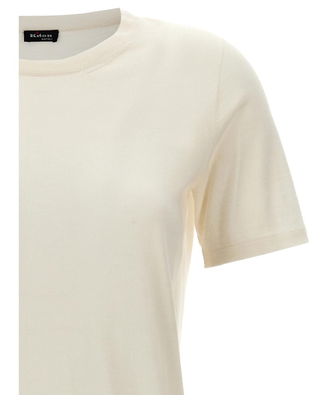 KITON Белая кашемировая футболка, фото 3