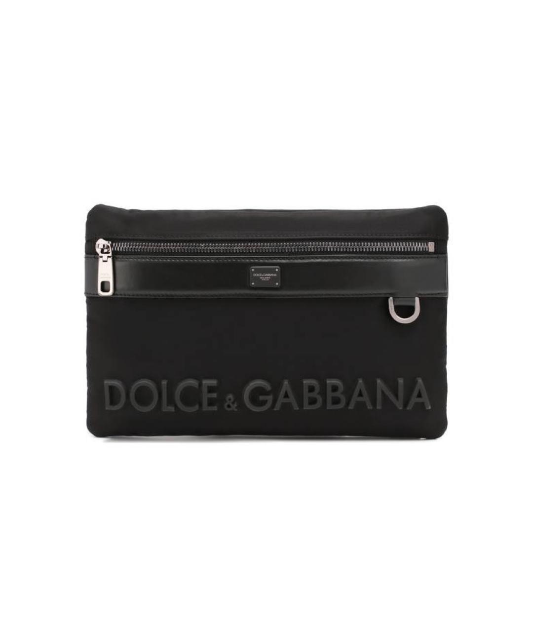DOLCE&GABBANA Черная тканевая поясная сумка, фото 1