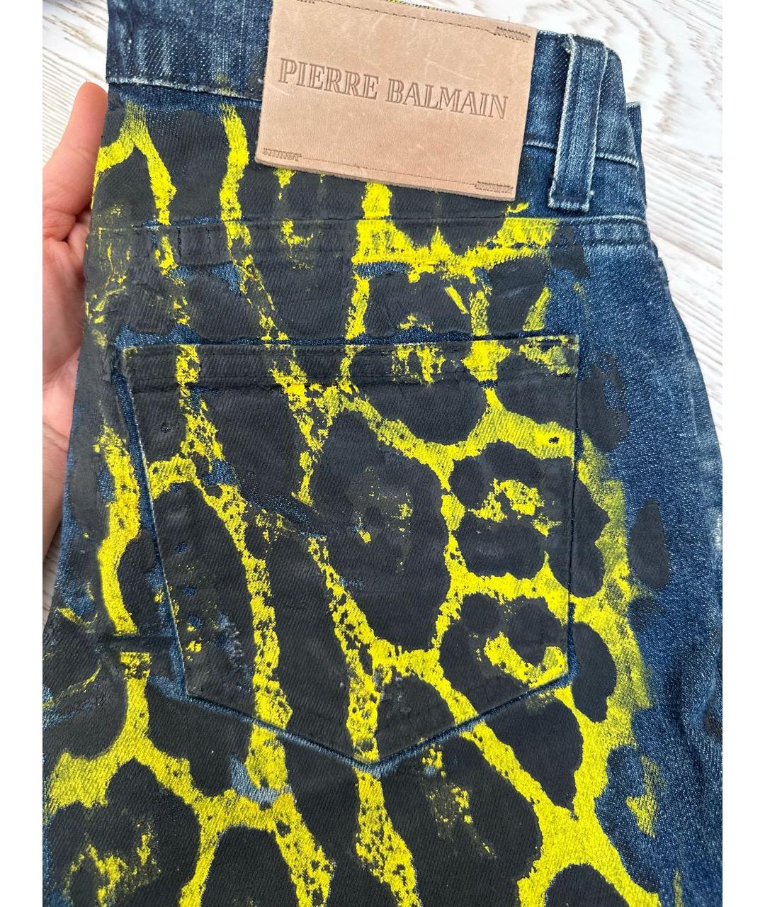 PIERRE BALMAIN Желтые хлопковые джинсы слим, фото 2