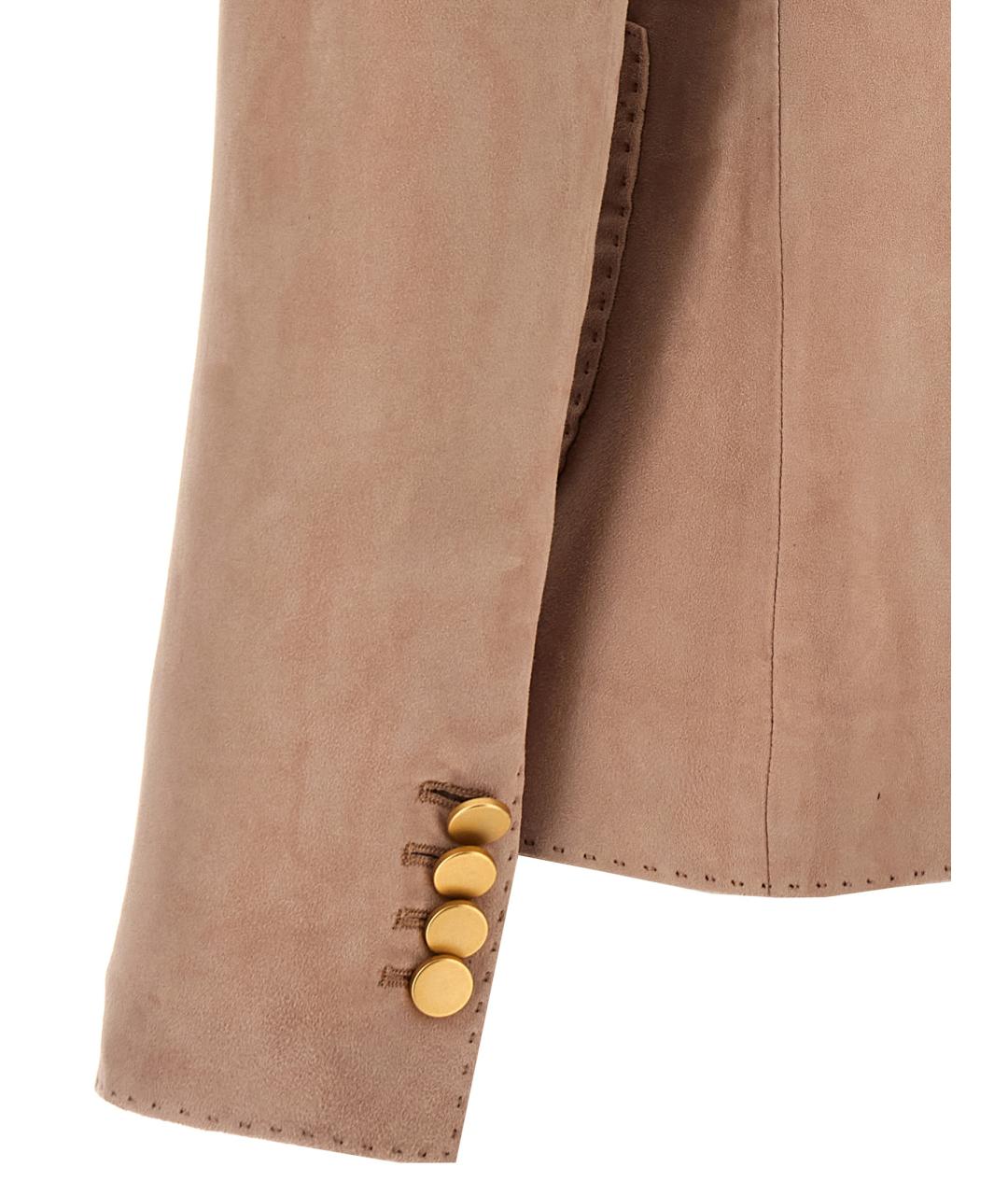 TAGLIATORE Розовый кожаный жакет/пиджак, фото 4