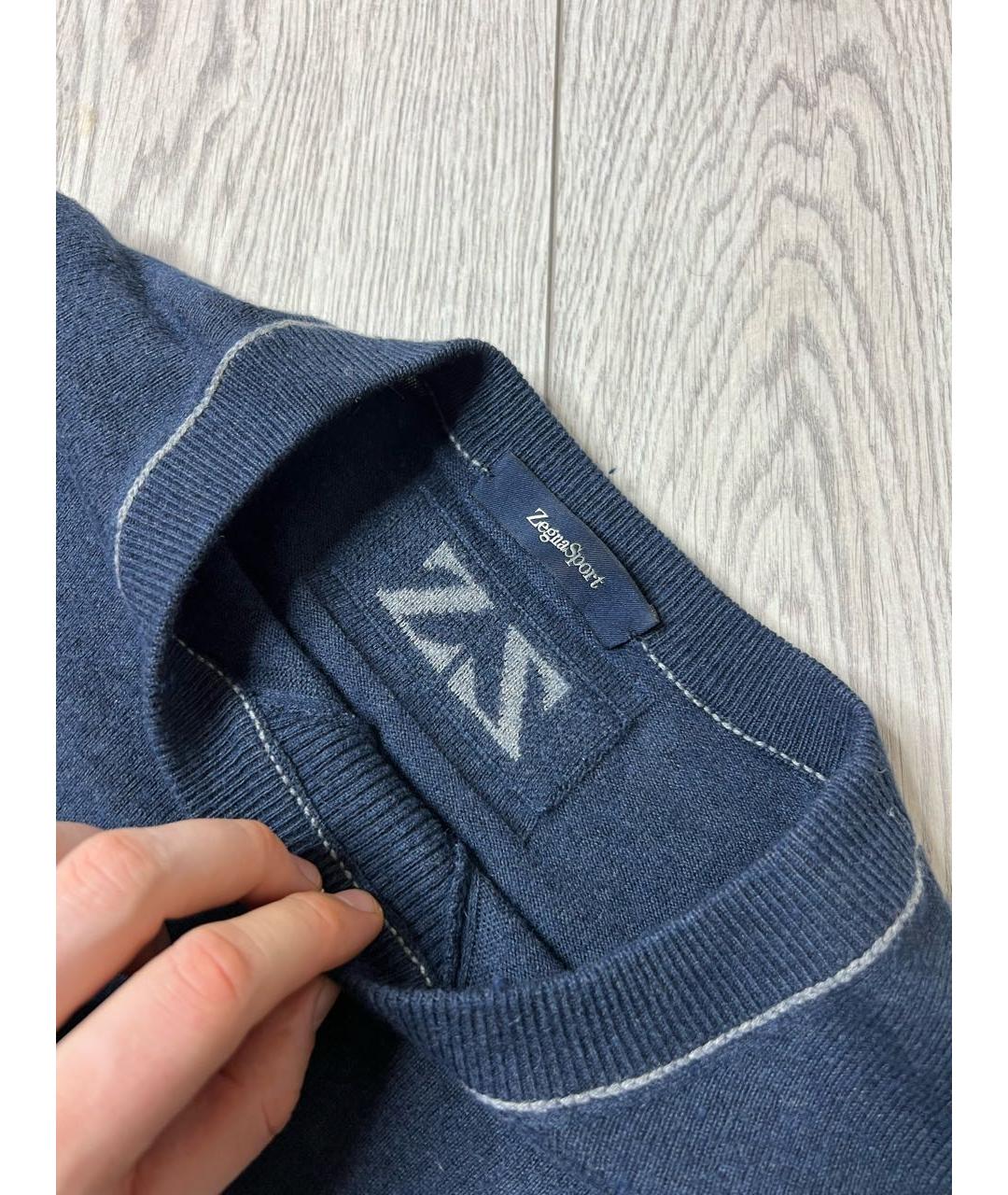 ZEGNA SPORT Темно-синий кашемировый джемпер / свитер, фото 4