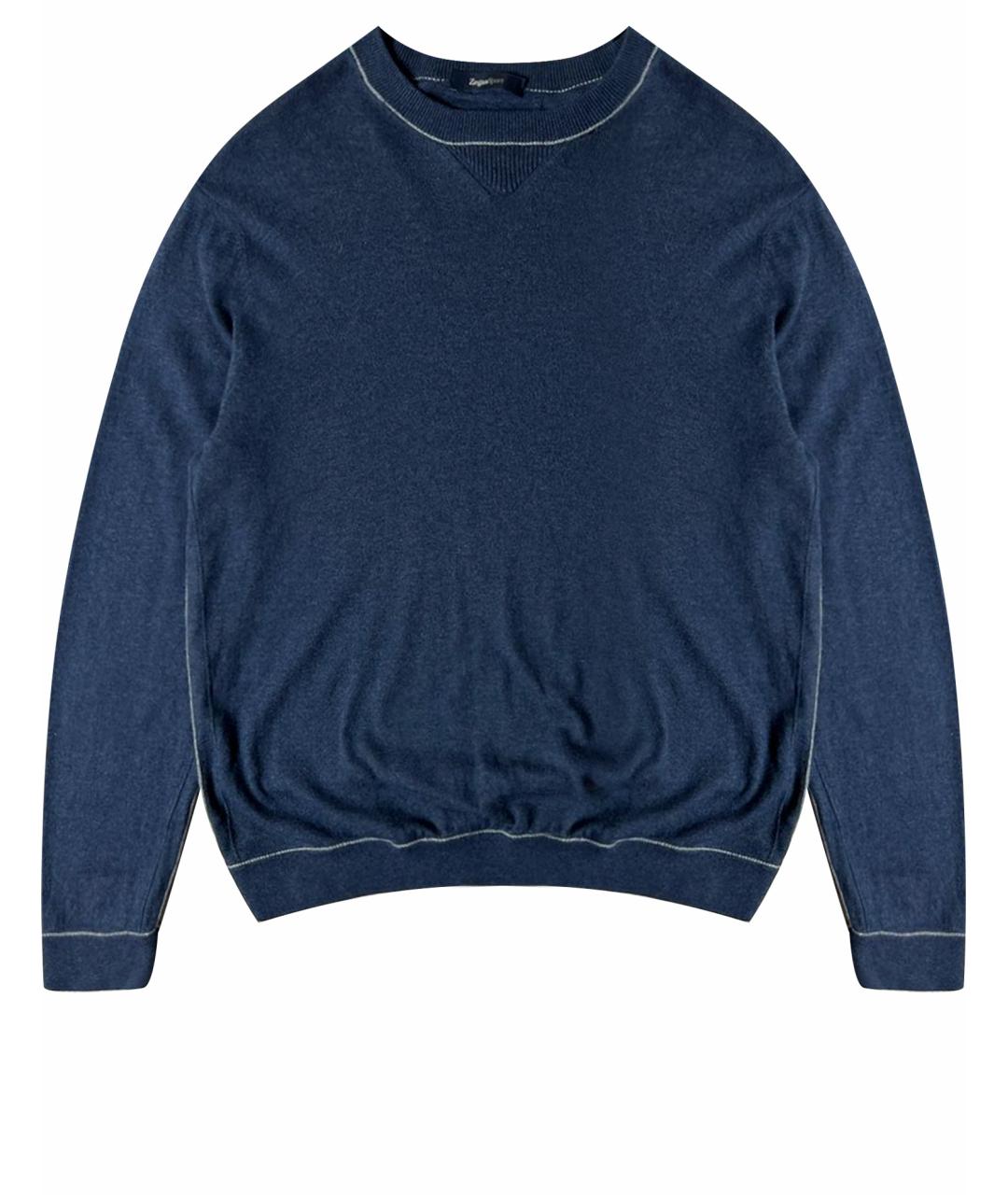 ZEGNA SPORT Темно-синий кашемировый джемпер / свитер, фото 1