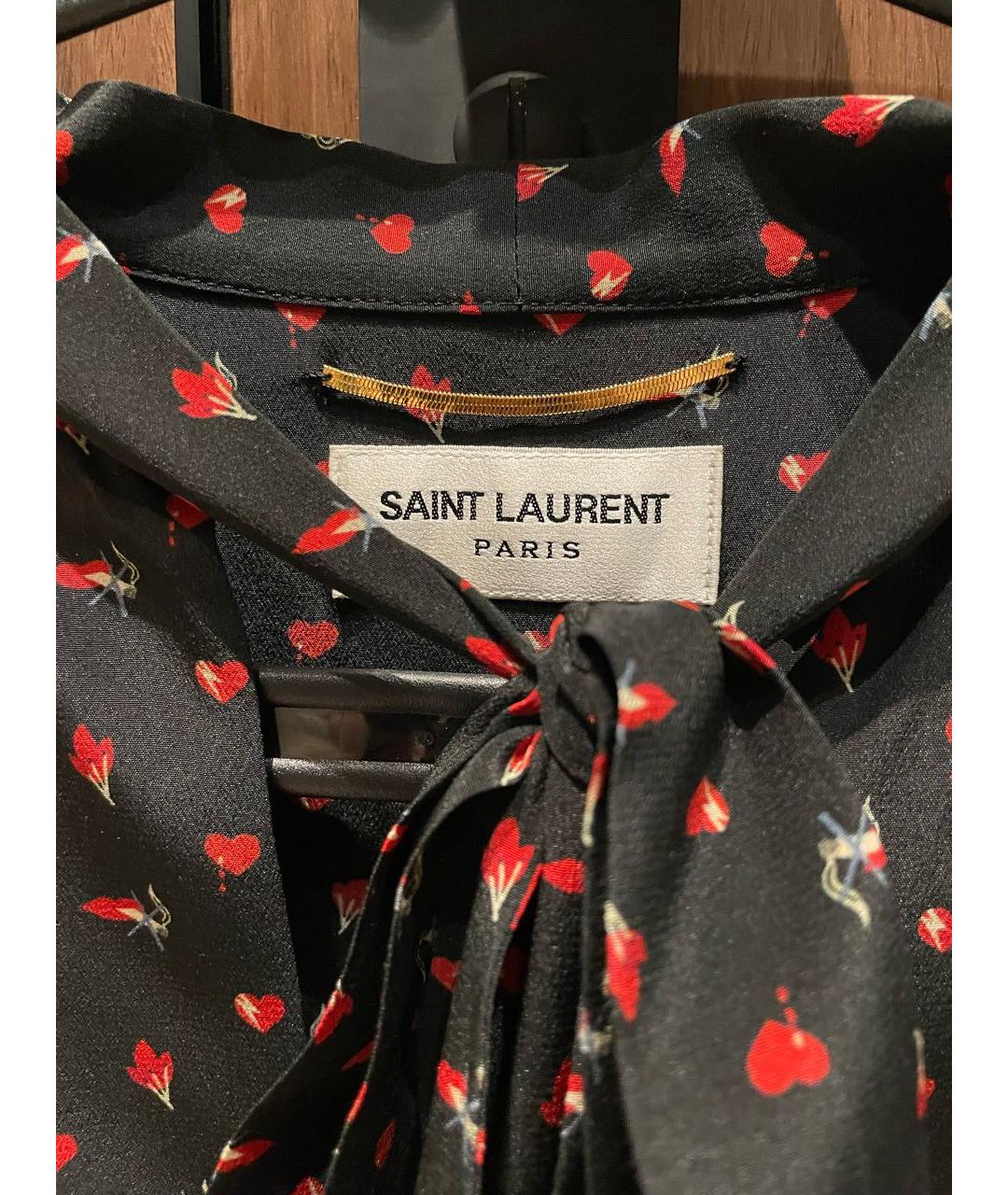 SAINT LAURENT Черное шелковое коктейльное платье, фото 3