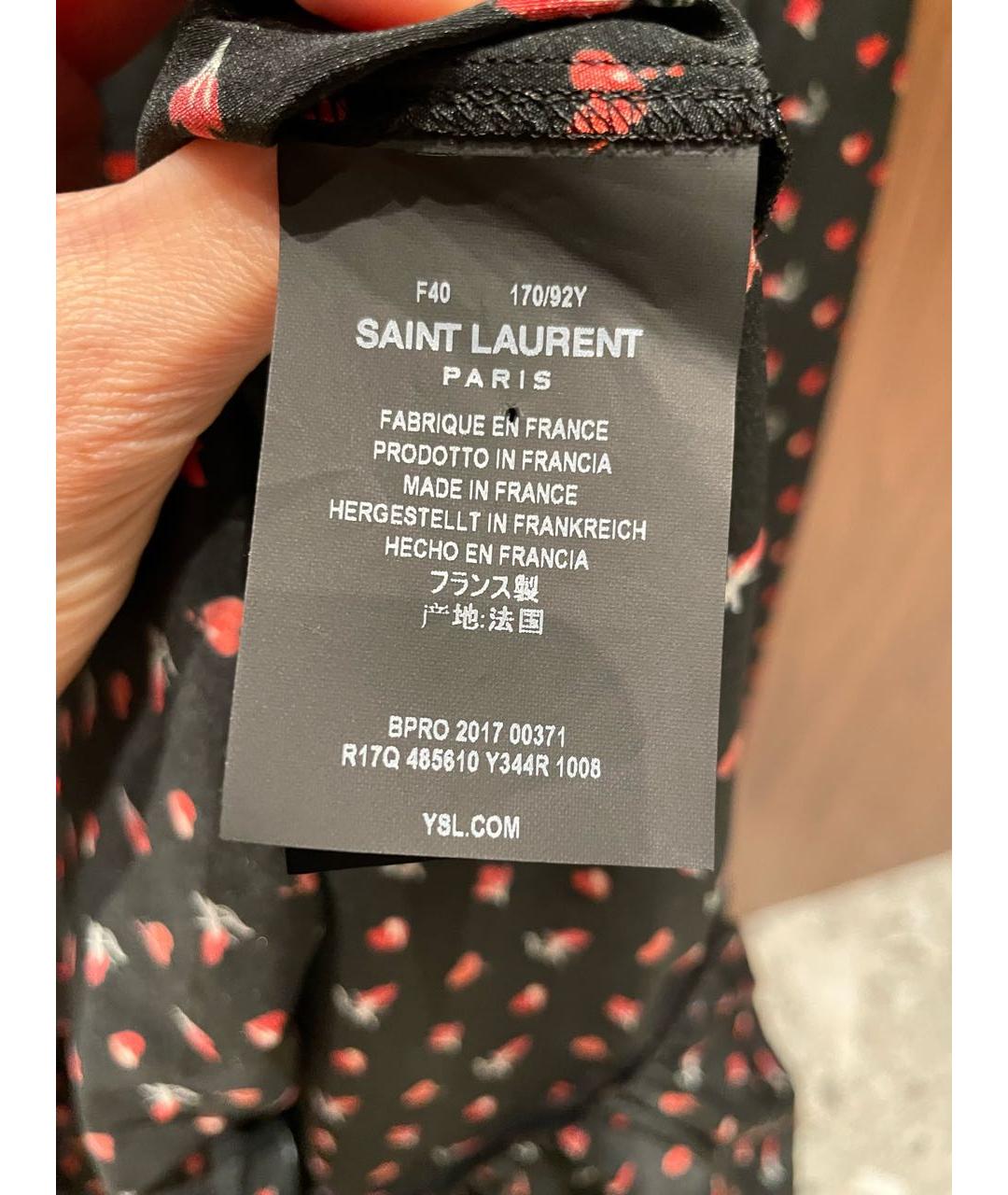 SAINT LAURENT Черное шелковое коктейльное платье, фото 5