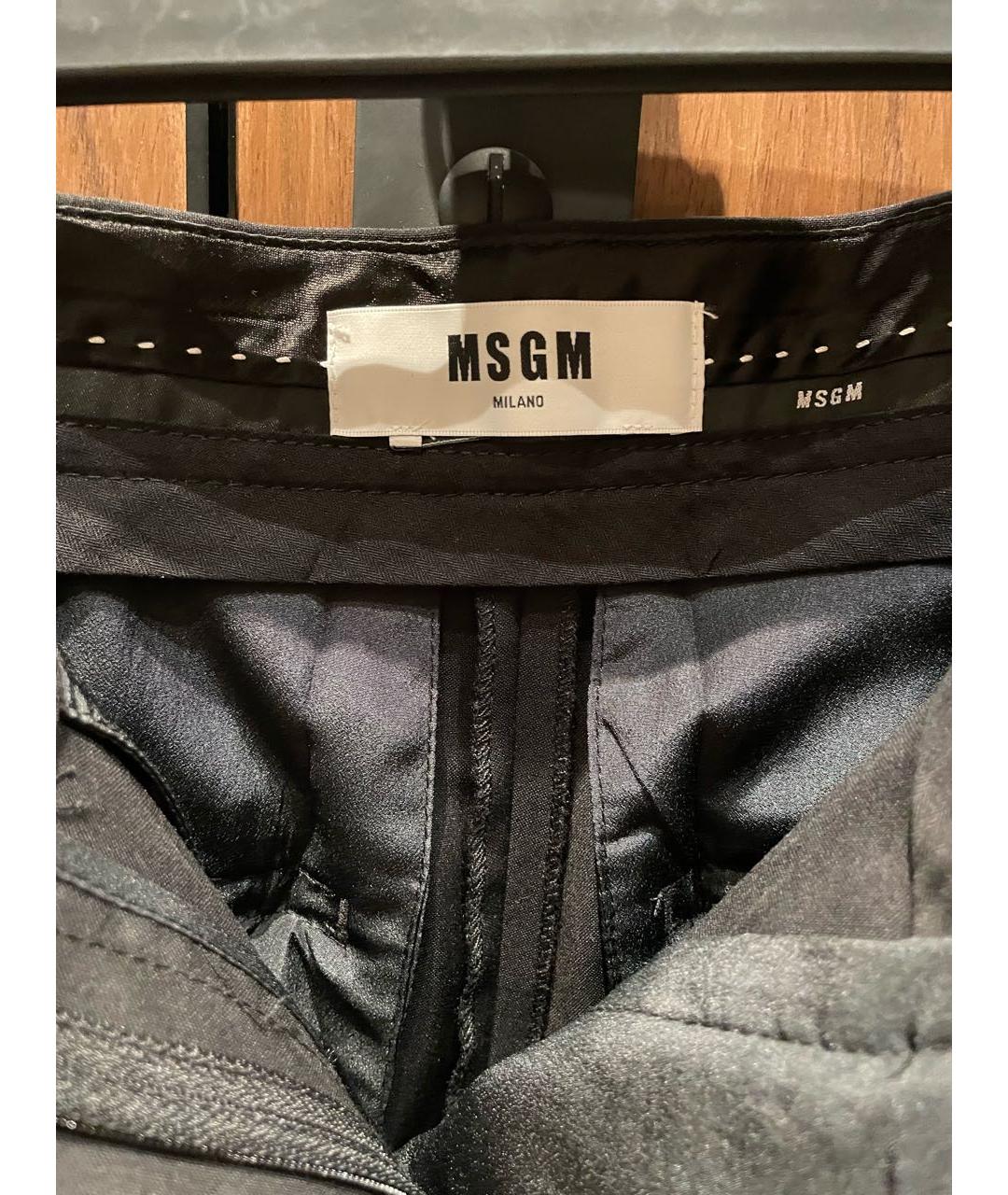 MSGM Черные шерстяные шорты, фото 3