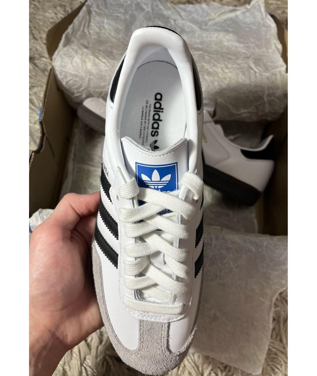 ADIDAS Белые кожаные кроссовки, фото 7