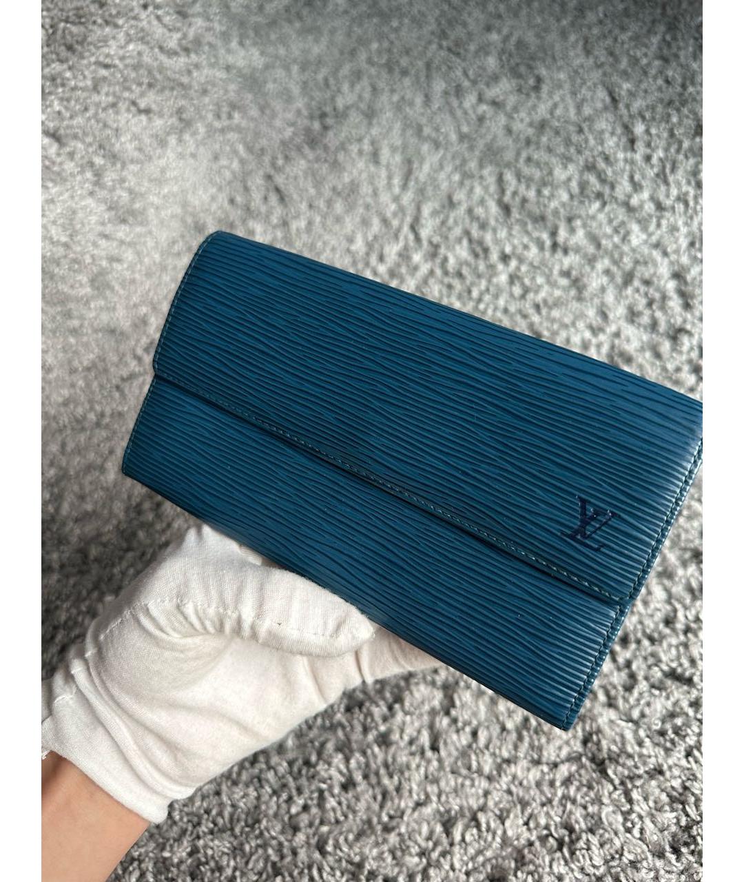LOUIS VUITTON PRE-OWNED Синий кожаный кошелек, фото 3