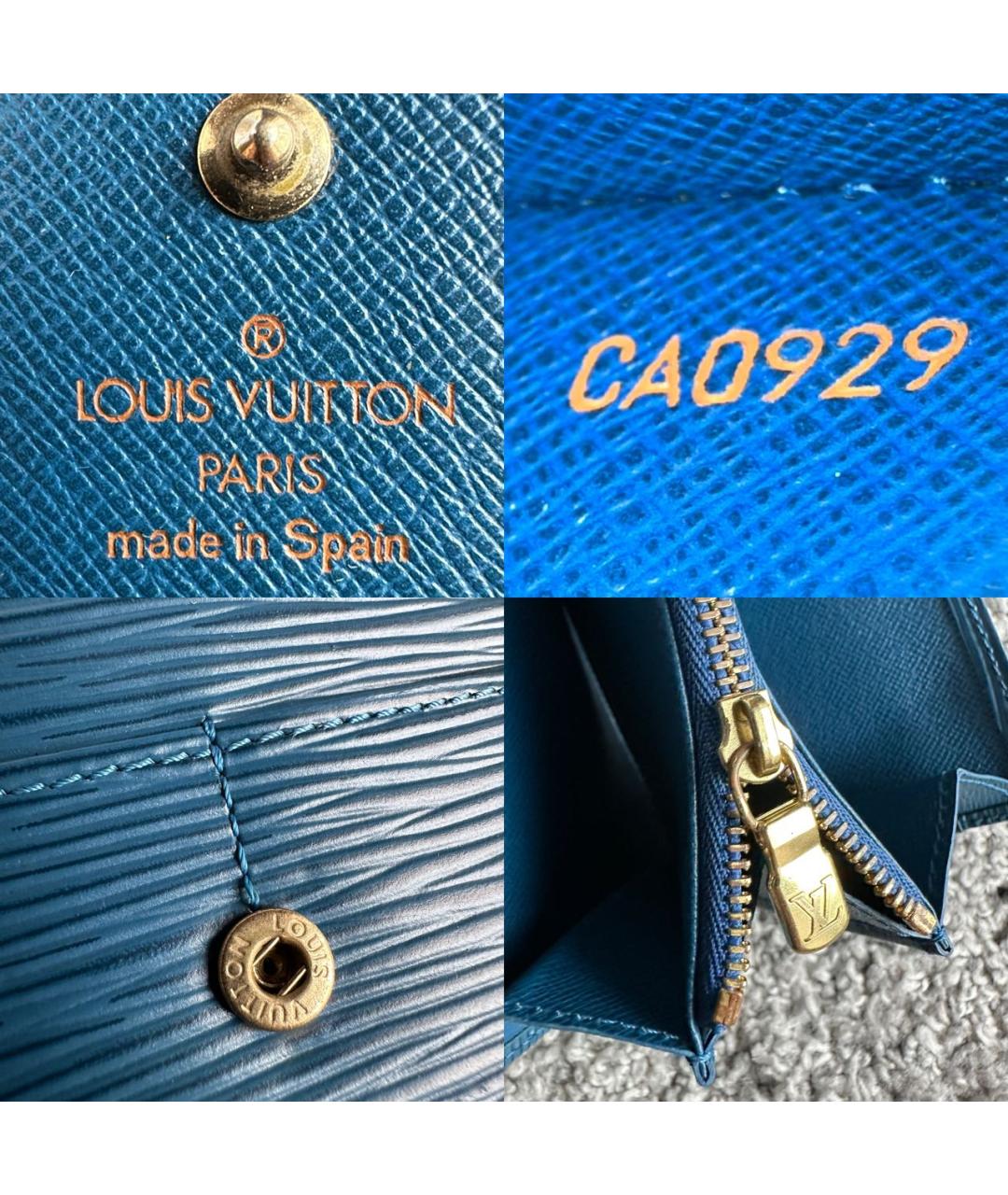 LOUIS VUITTON PRE-OWNED Синий кожаный кошелек, фото 5