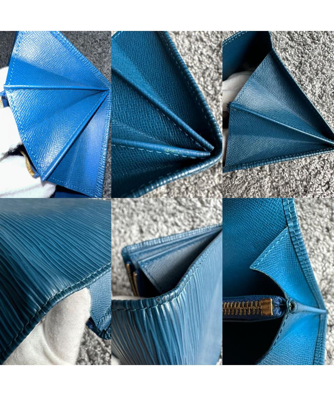 LOUIS VUITTON PRE-OWNED Синий кожаный кошелек, фото 8
