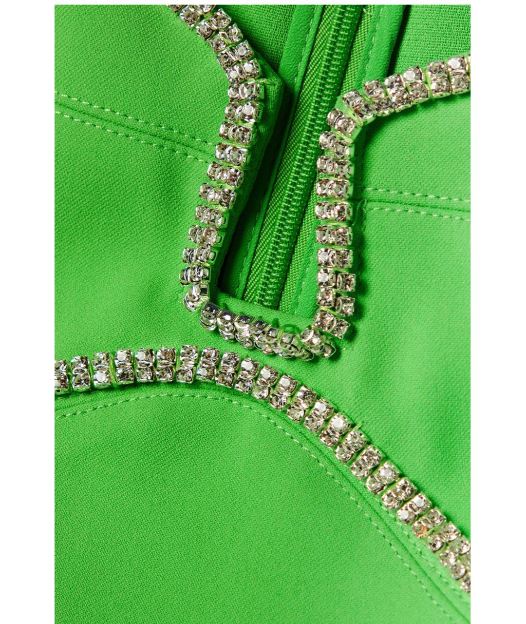 SELF-PORTRAIT Салатовыое креповое коктейльное платье, фото 2