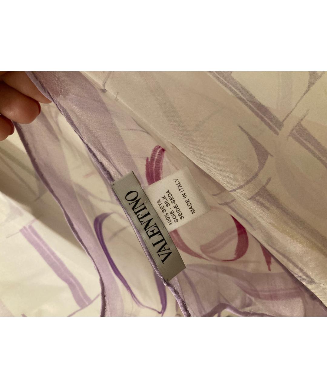 VALENTINO Фиолетовый шелковый платок, фото 3
