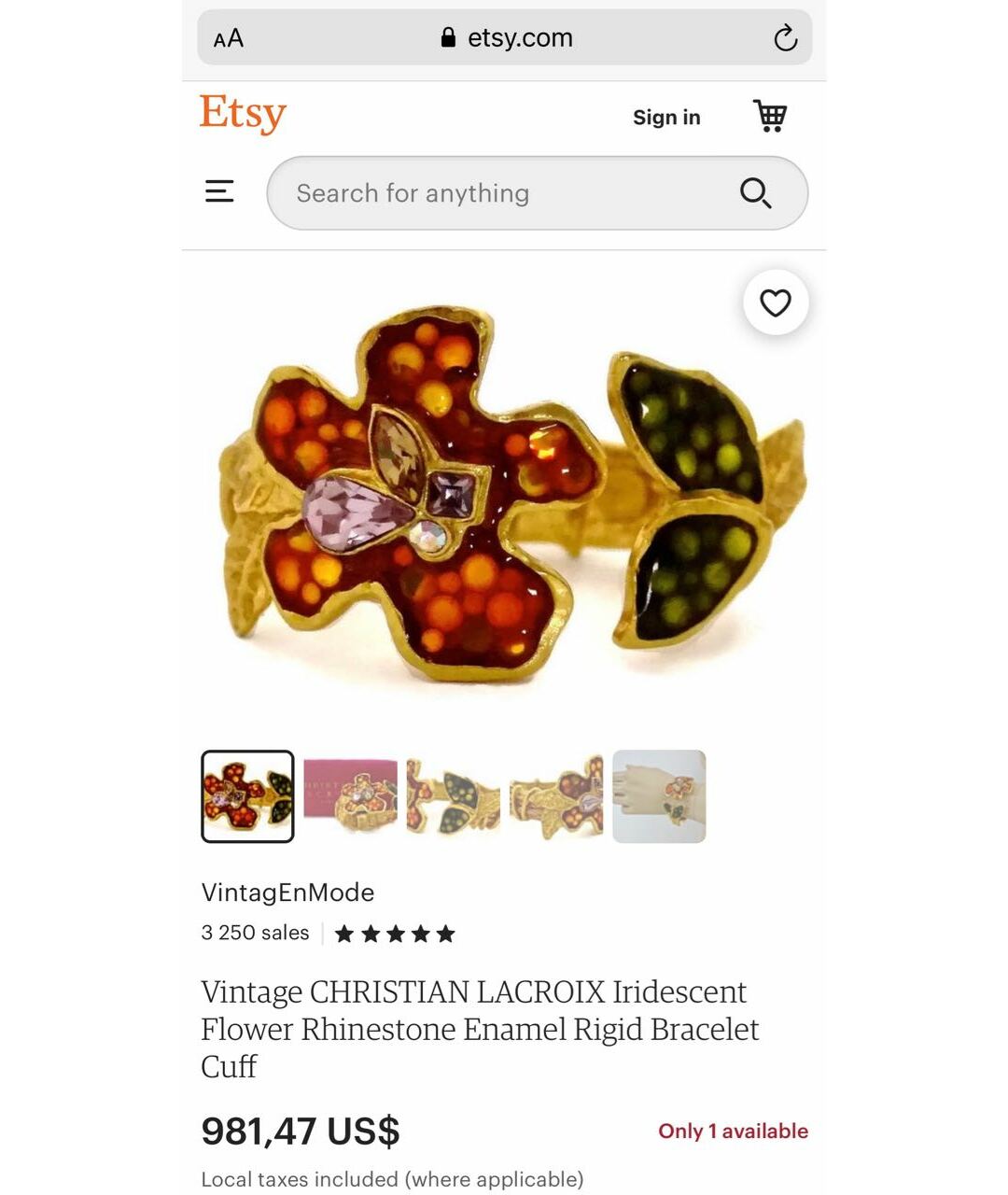 CHRISTIAN LACROIX VINTAGE Золотые металлические серьги, фото 7