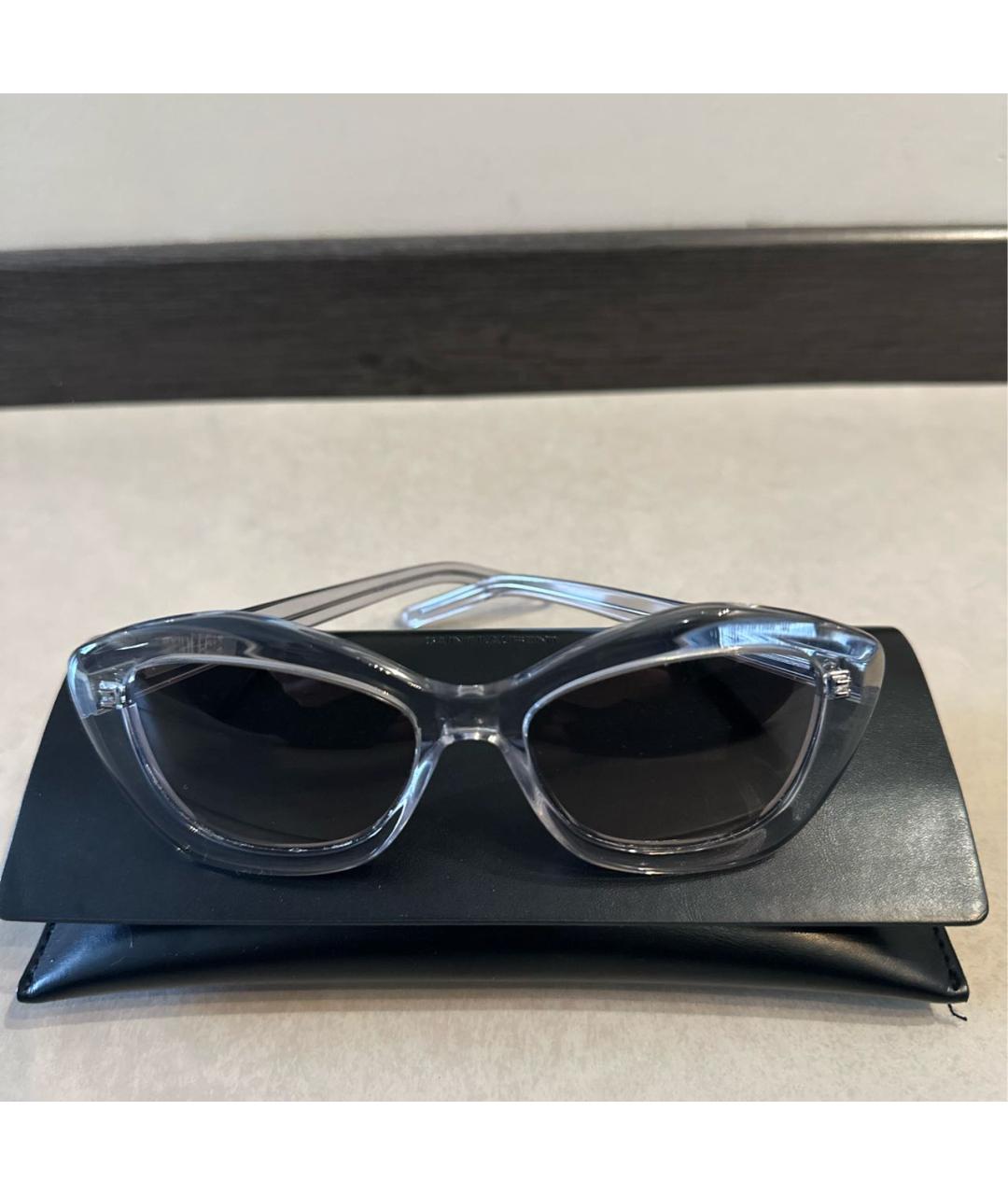 SAINT LAURENT Серые пластиковые солнцезащитные очки, фото 4