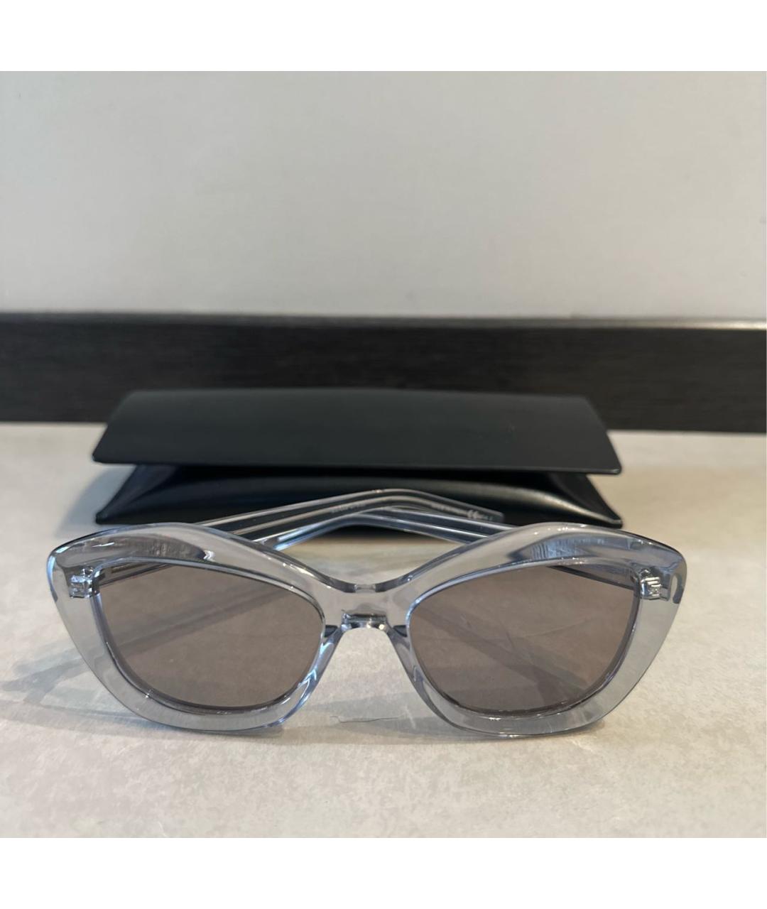 SAINT LAURENT Серые пластиковые солнцезащитные очки, фото 8