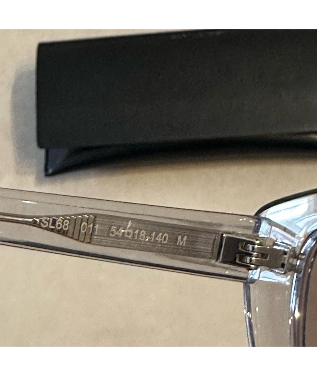 SAINT LAURENT Серые пластиковые солнцезащитные очки, фото 7