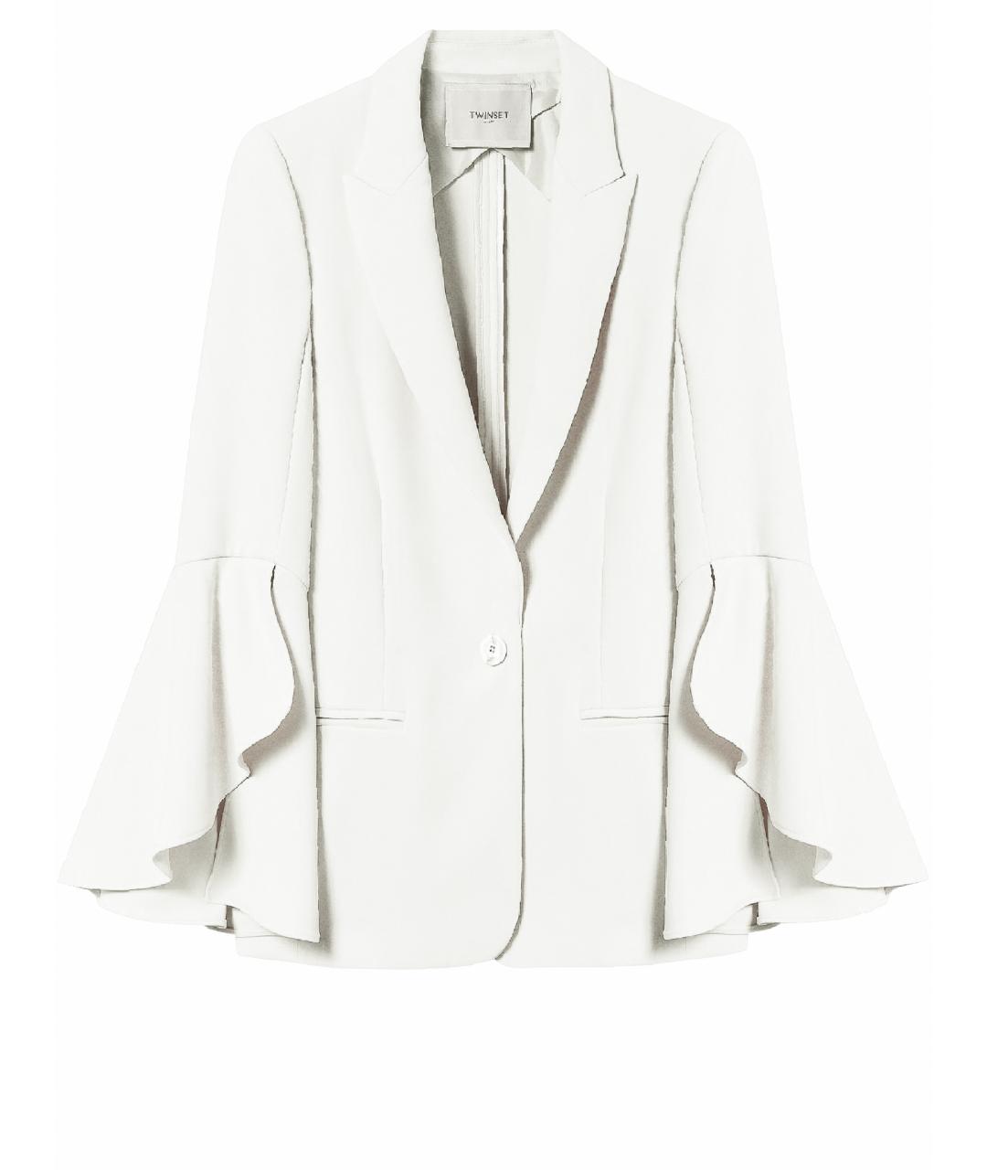 TWIN-SET Белый полиэстеровый жакет/пиджак, фото 1
