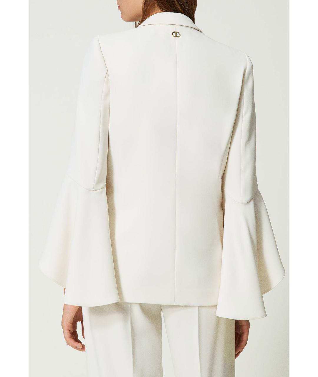 TWIN-SET Белый полиэстеровый жакет/пиджак, фото 3