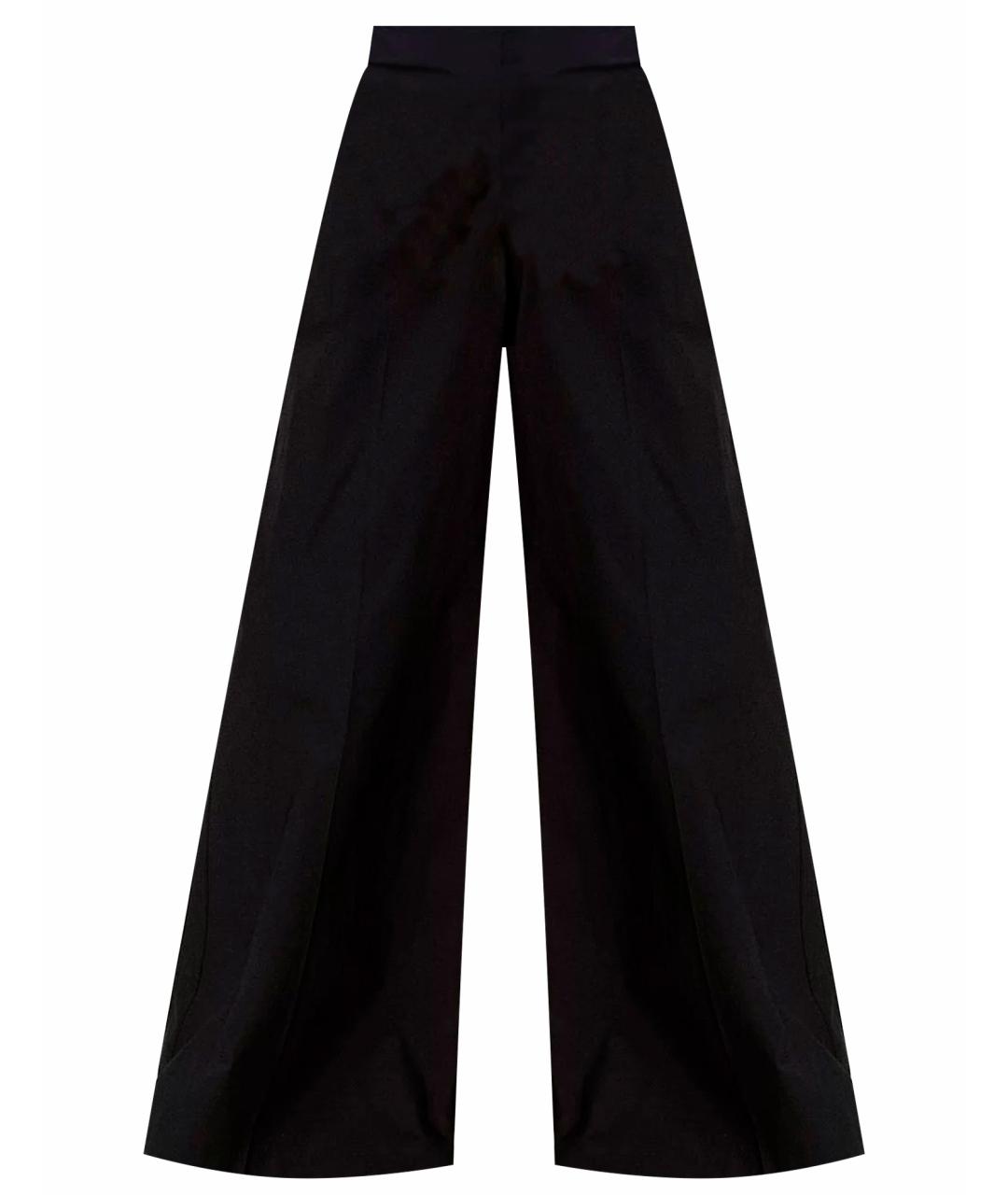 TWIN-SET Черные хлопковые брюки широкие, фото 1
