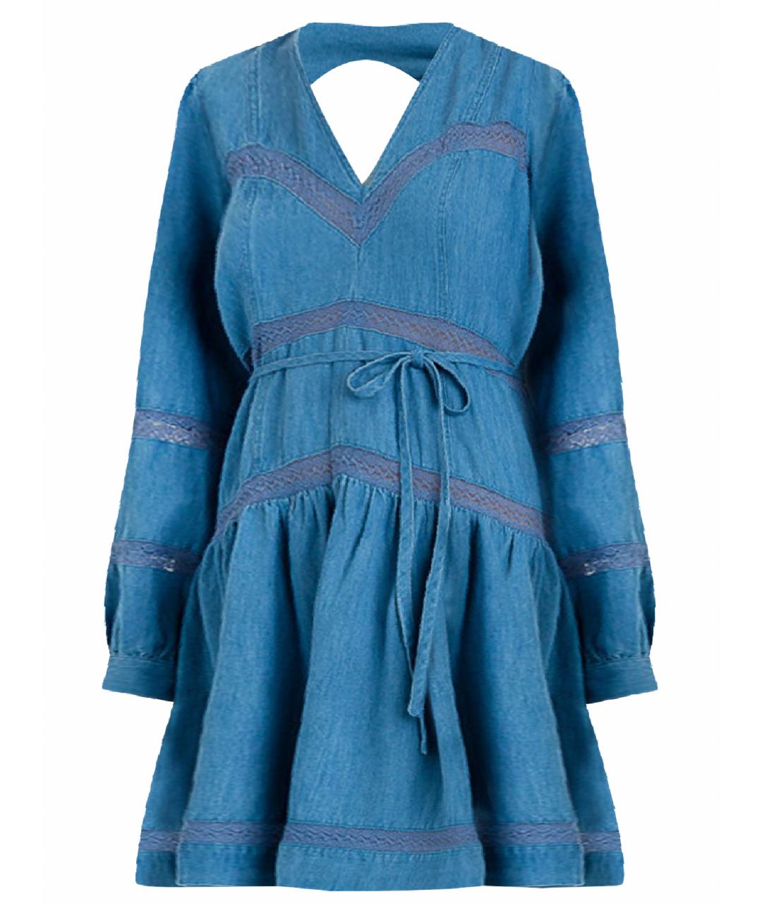 TWIN-SET Синее хлопковое повседневное платье, фото 1