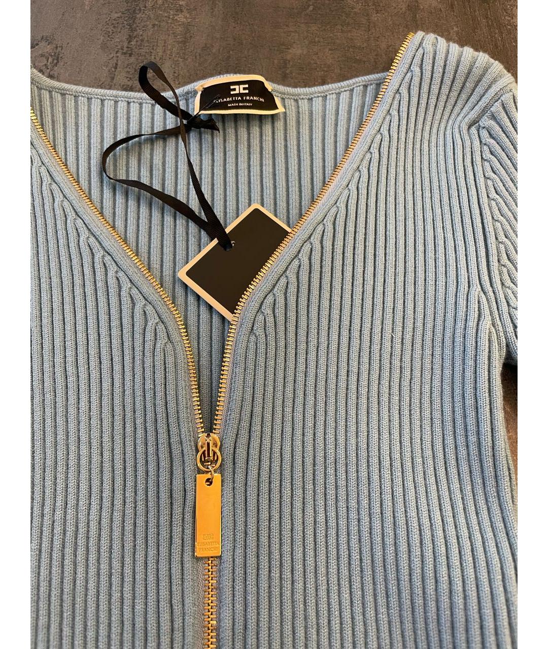 ELISABETTA FRANCHI Голубой вискозный джемпер / свитер, фото 3