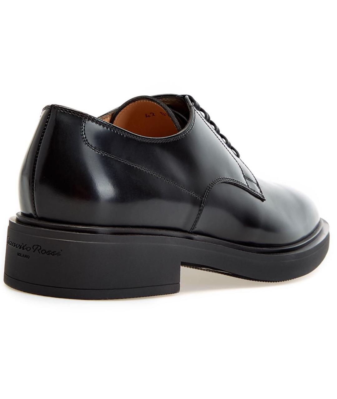 GIANVITO ROSSI Черные кожаные брогги и оксфорды, фото 2