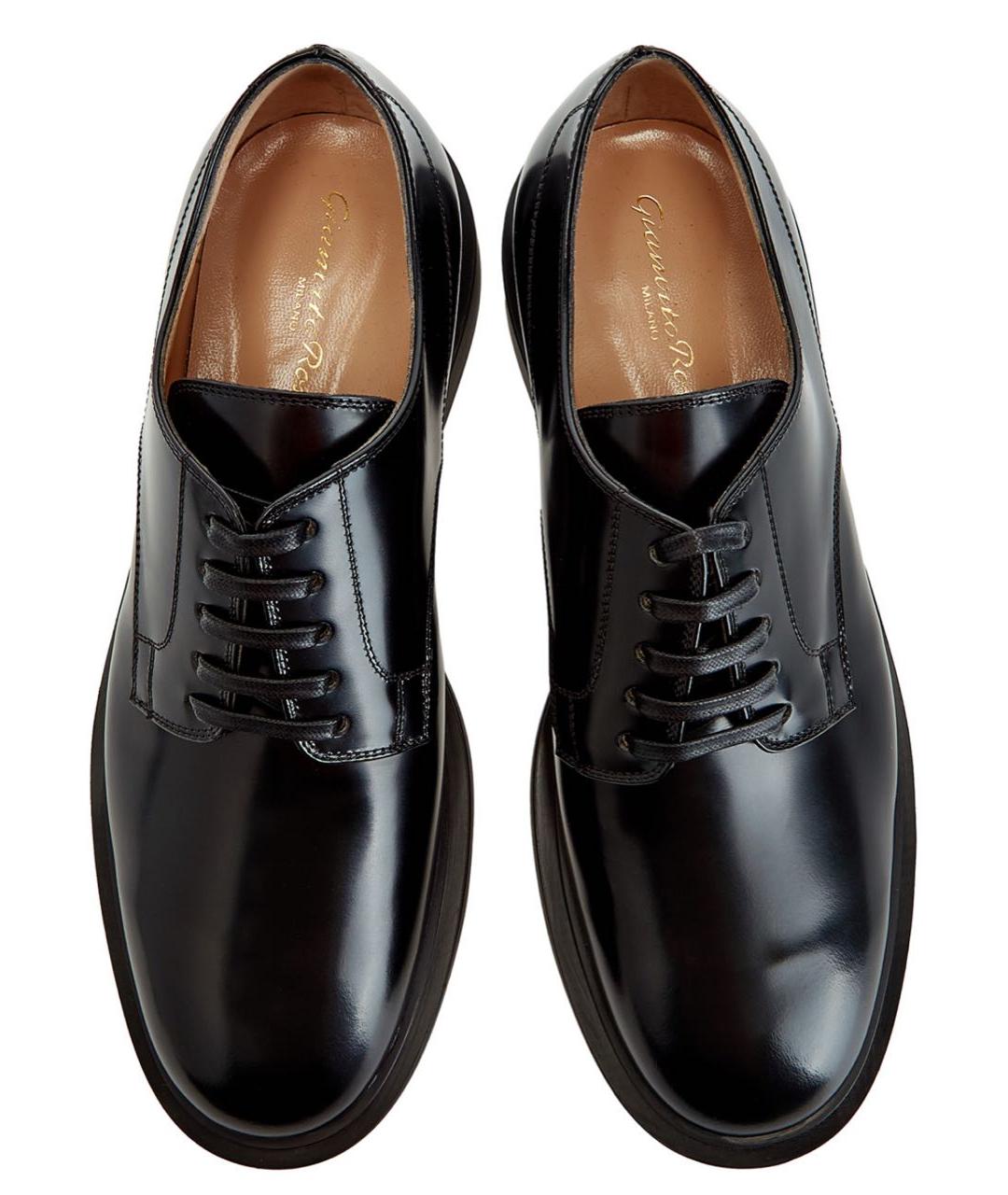 GIANVITO ROSSI Черные кожаные брогги и оксфорды, фото 3