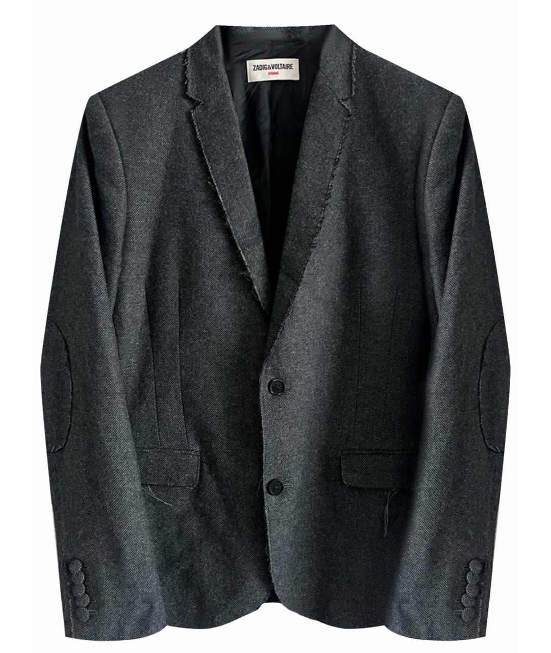 ZADIG & VOLTAIRE Антрацитовый шерстяной пиджак, фото 1