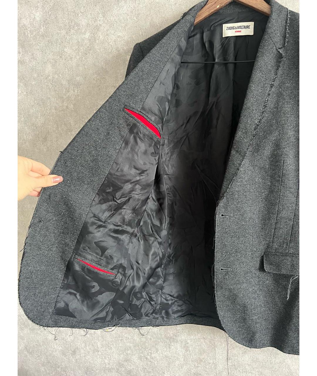 ZADIG & VOLTAIRE Антрацитовый шерстяной пиджак, фото 8