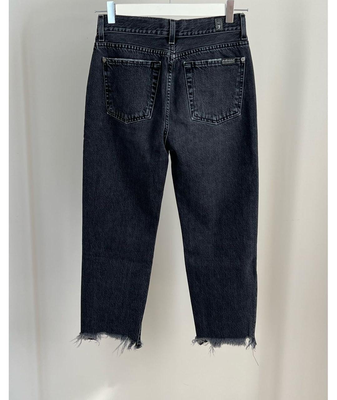 7 FOR ALL MANKIND Антрацитовые хлопковые прямые джинсы, фото 2