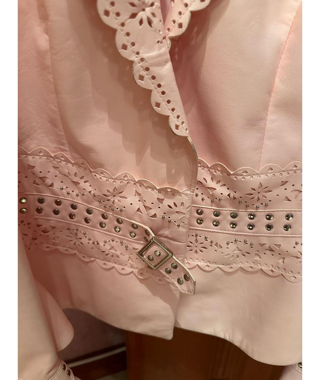 ESCADA Розовый кожаный жакет/пиджак, фото 5