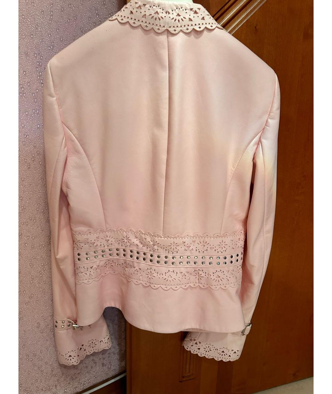 ESCADA Розовый кожаный жакет/пиджак, фото 4