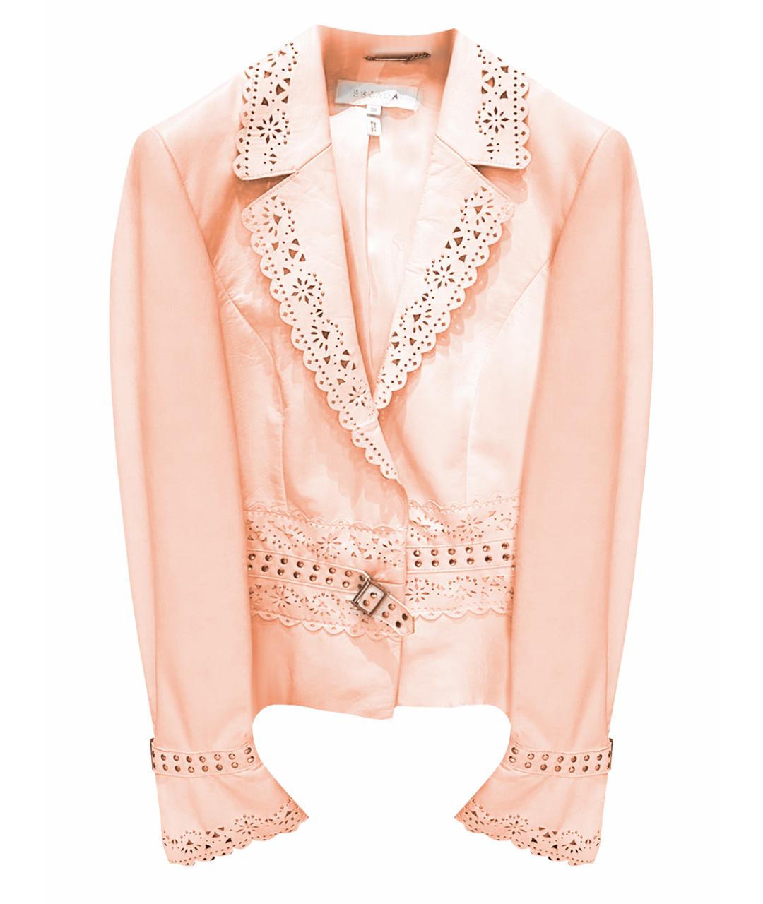 ESCADA Розовый кожаный жакет/пиджак, фото 1