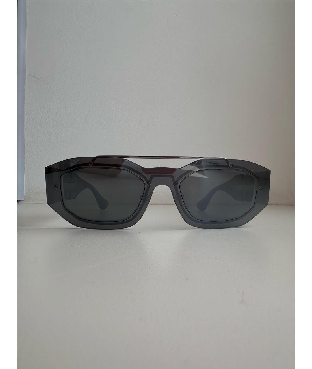 VERSACE Серебряные металлические солнцезащитные очки, фото 9