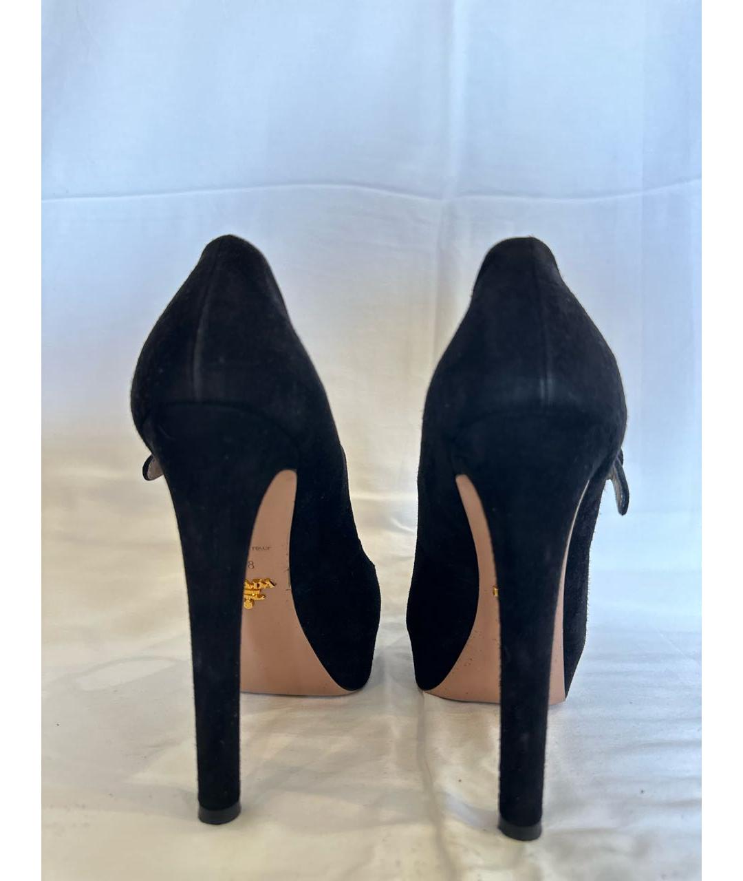 PRADA Черные замшевые туфли, фото 4